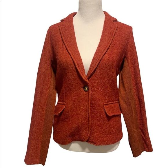 For Cynthia | Red Wool Blazer - Picture 1 of 5